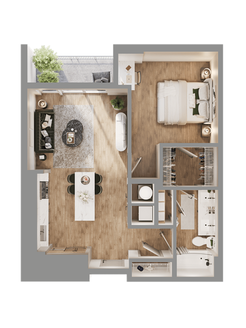 a floor plan of a house with a bedroom and a living room at Bemiston Place Apartments, Clayton Missouri 